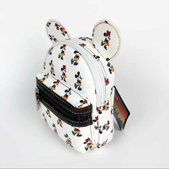 Disney Parks Loungefly Mickey Minnie Mouse Rainbow Pride Mini Backpack Wristlet - Picture 9 of 11